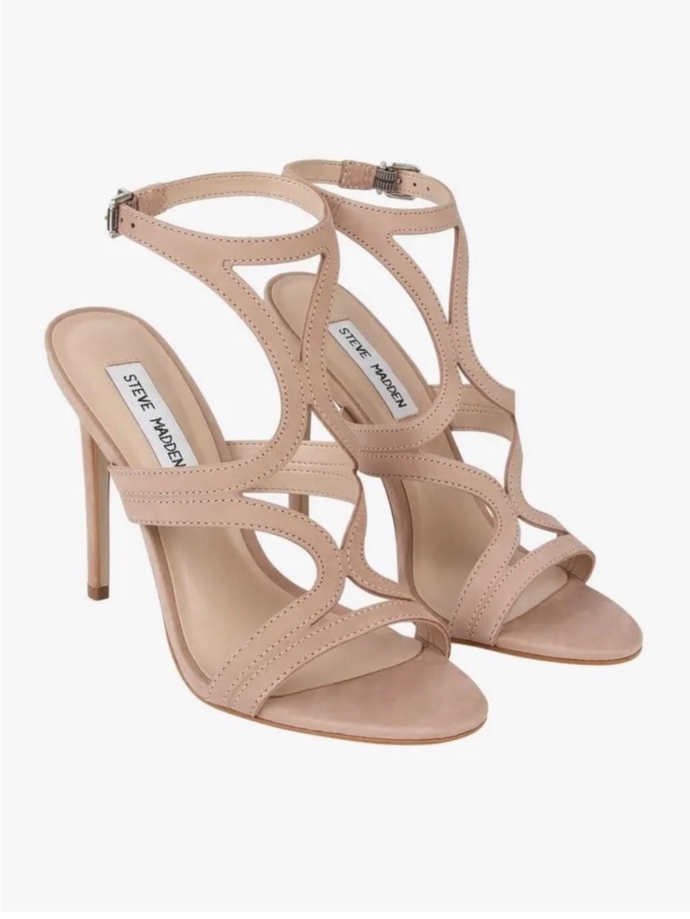 Steve Madden Nude Tan Strappy High Heel Sandals